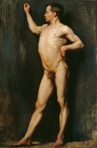 男性形象站立，1899年